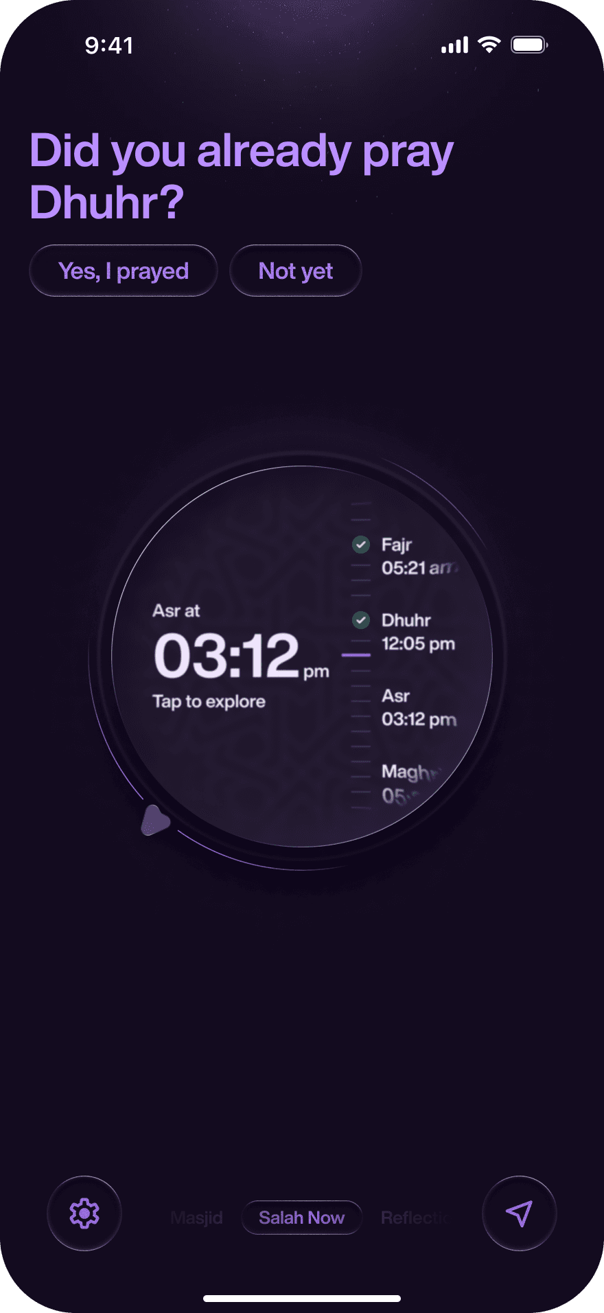 The Call home screen