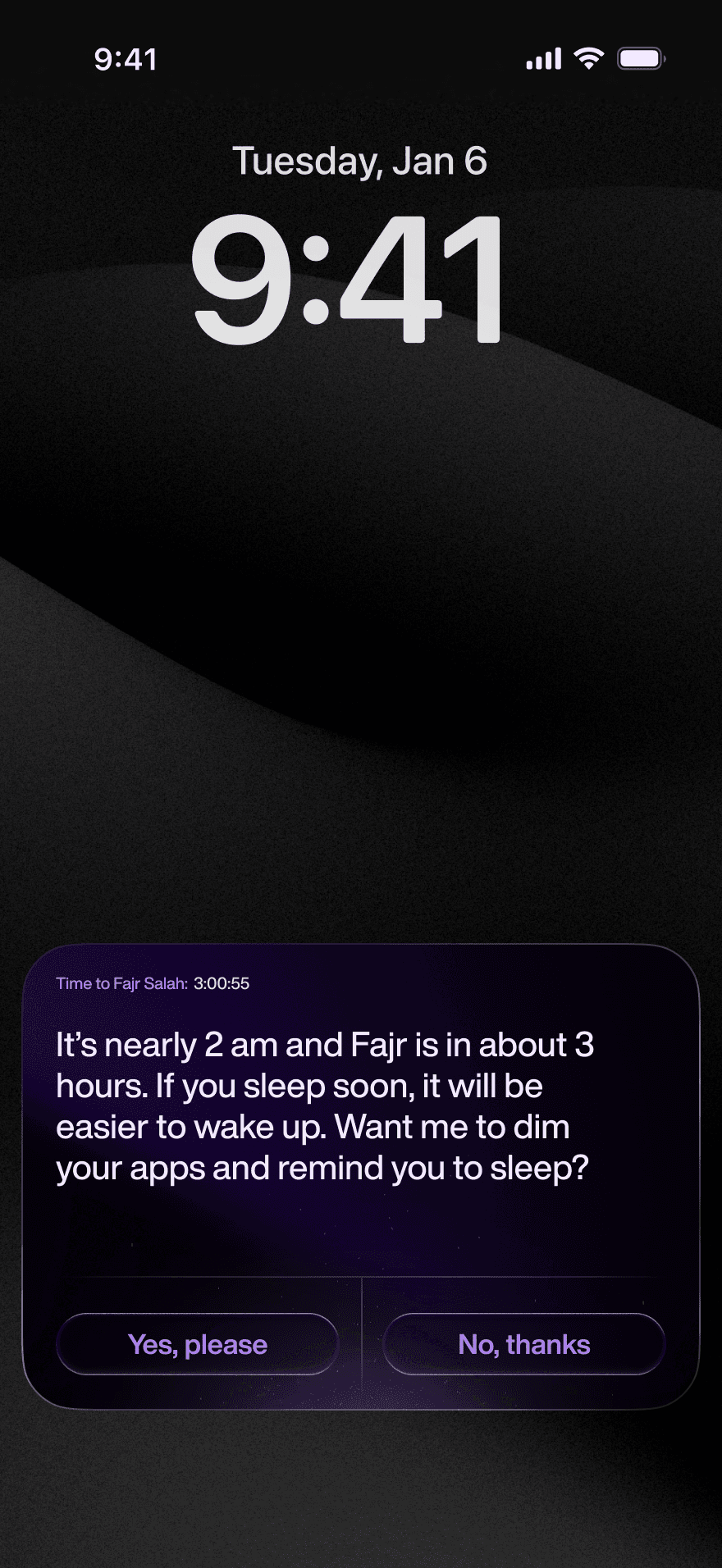 The Call on the lock screen